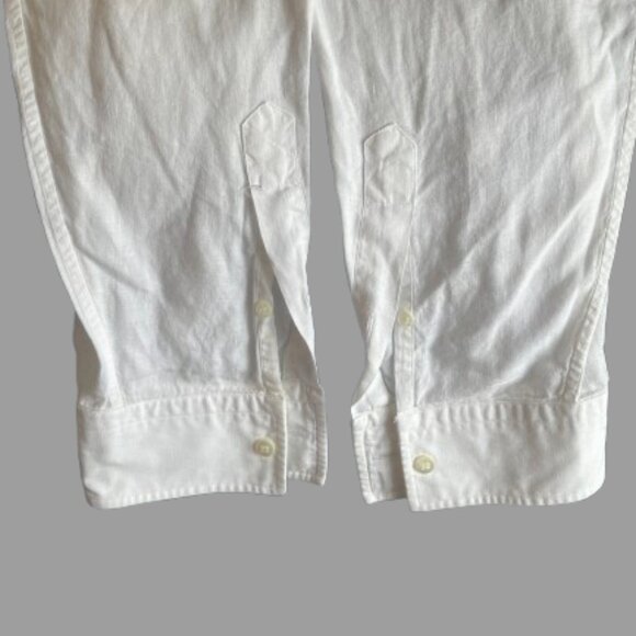 BOSS Hugo Boss White Button-Down Linen Shirt. Size: XL - Picture 9 of 13